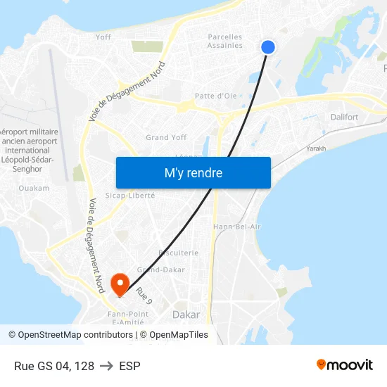 Rue GS 04, 128 to ESP map