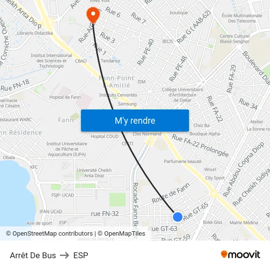 Arrêt De Bus to ESP map