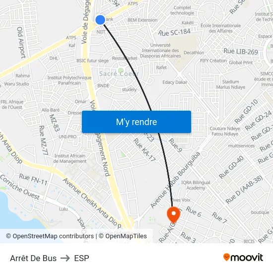 Arrêt De Bus to ESP map