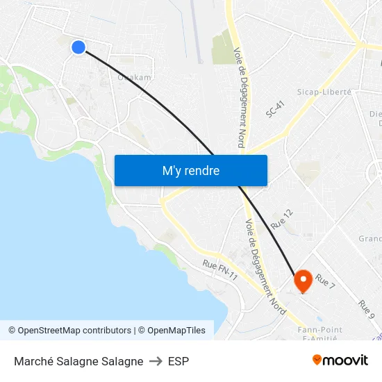 Marché Salagne Salagne to ESP map