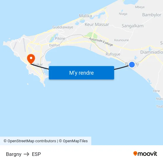Bargny to ESP map
