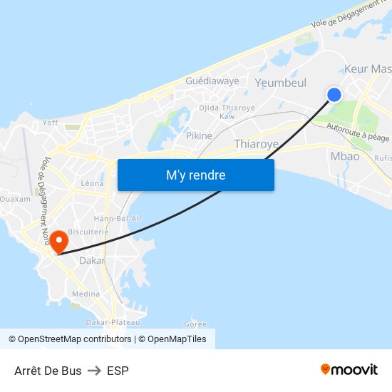 Arrêt De Bus to ESP map