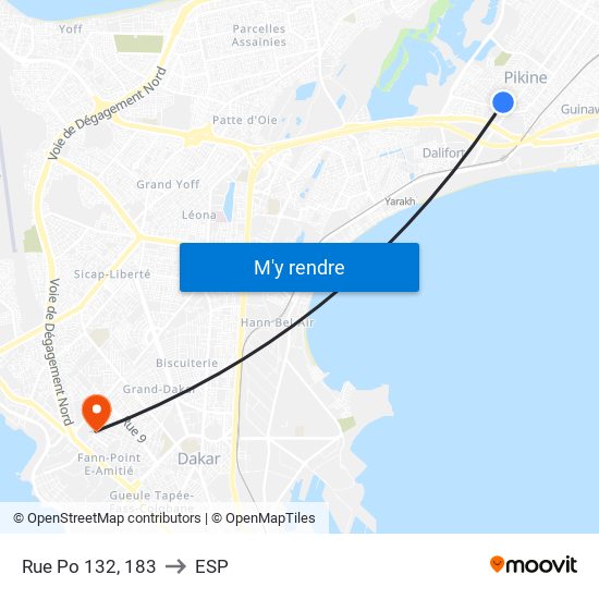 Rue Po 132, 183 to ESP map