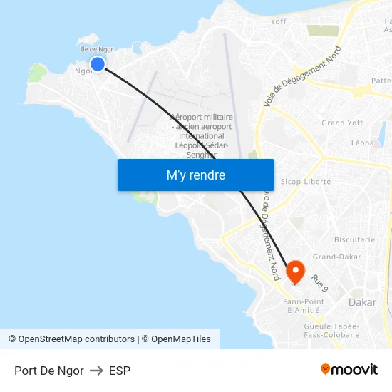Port De Ngor to ESP map