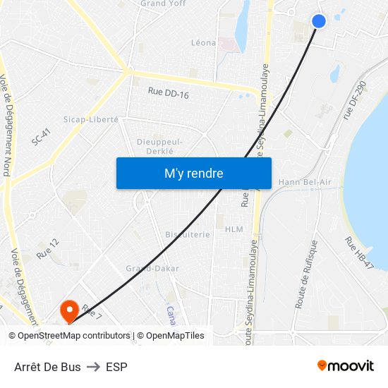 Arrêt De Bus to ESP map