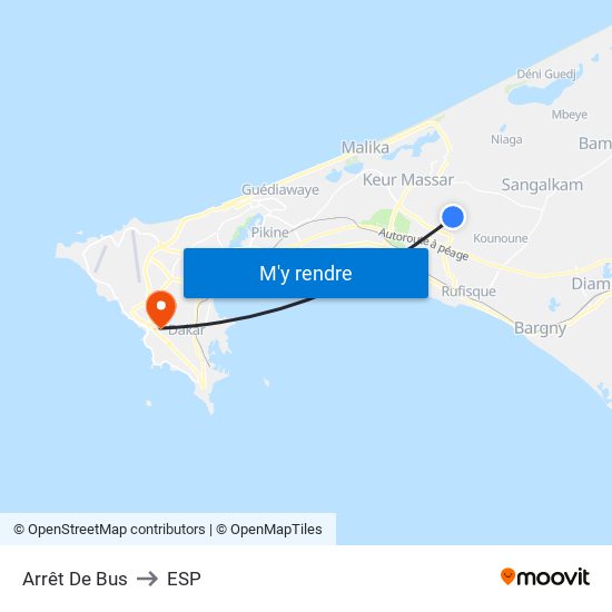 Arrêt De Bus to ESP map