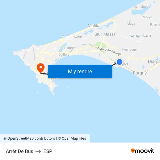 Arrêt De Bus to ESP map