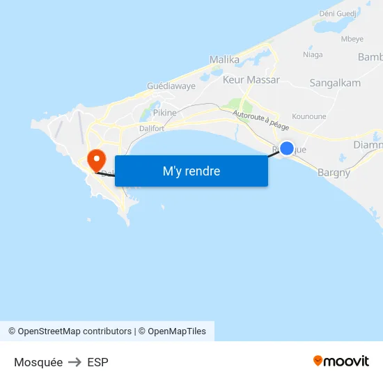Mosquée to ESP map
