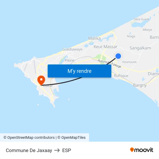 Commune De Jaxaay to ESP map