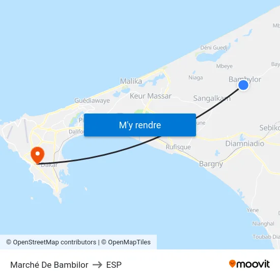 Marché De Bambilor to ESP map