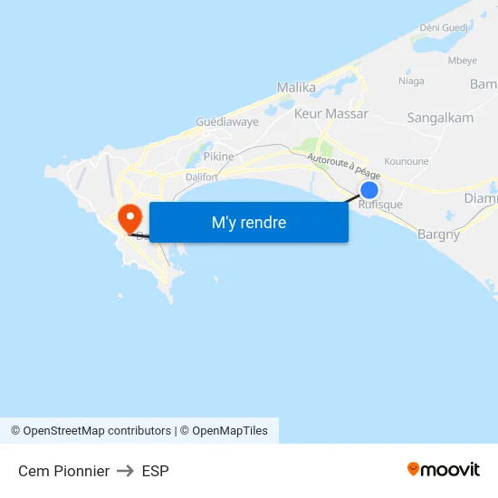 Cem Pionnier to ESP map