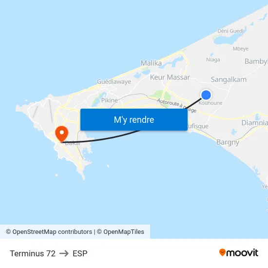 Terminus 72 to ESP map