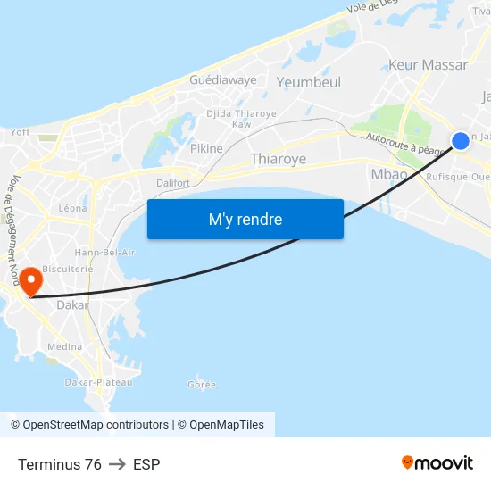 Terminus 76 to ESP map