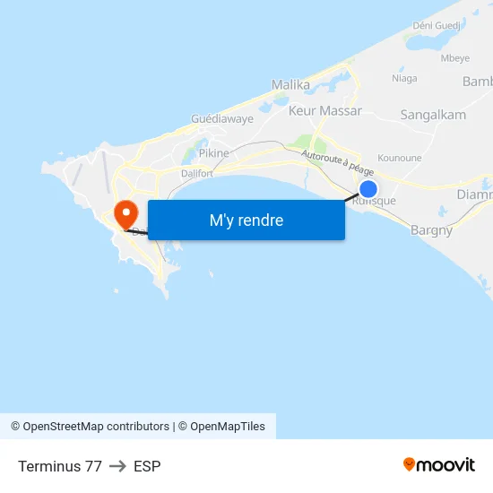 Terminus 77 to ESP map