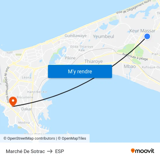 Marché De Sotrac to ESP map