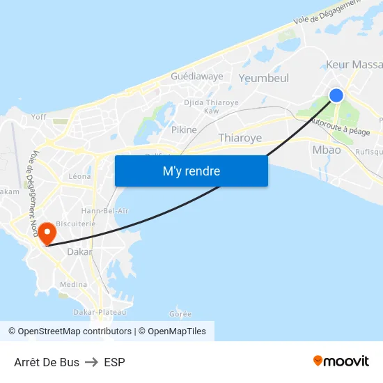 Arrêt De Bus to ESP map