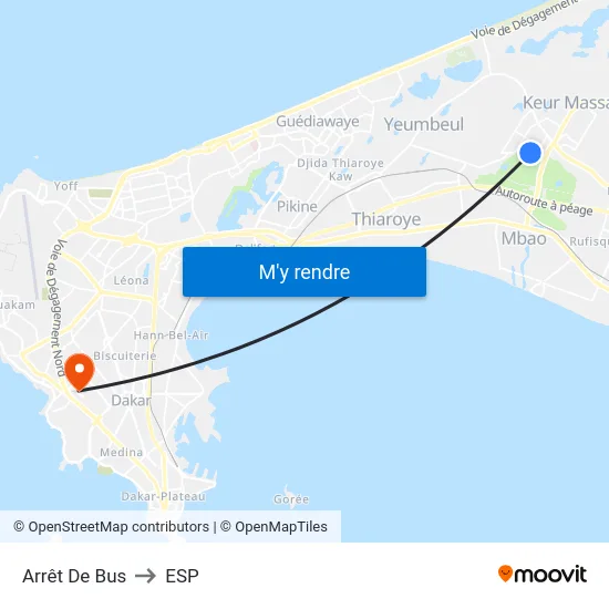 Arrêt De Bus to ESP map