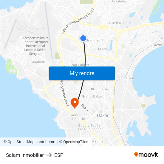 Salam Inmobilier to ESP map