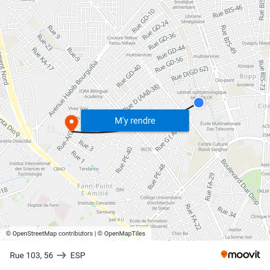 Rue 103, 56 to ESP map
