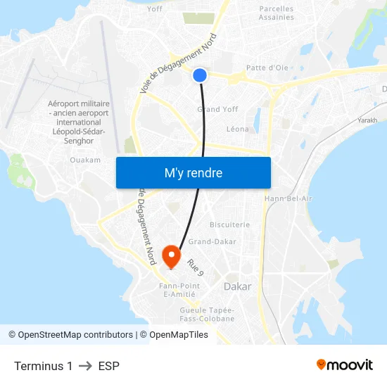 Terminus 1 to ESP map