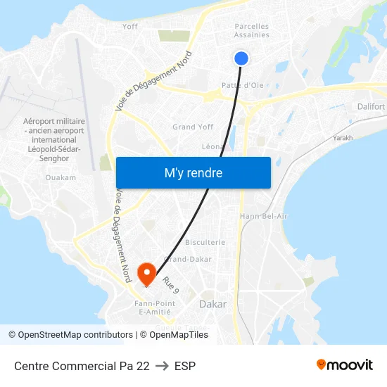 Centre Commercial Pa 22 to ESP map