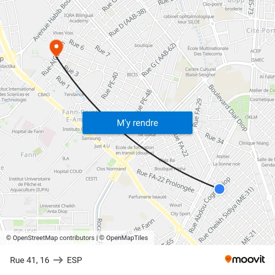 Rue 41, 16 to ESP map
