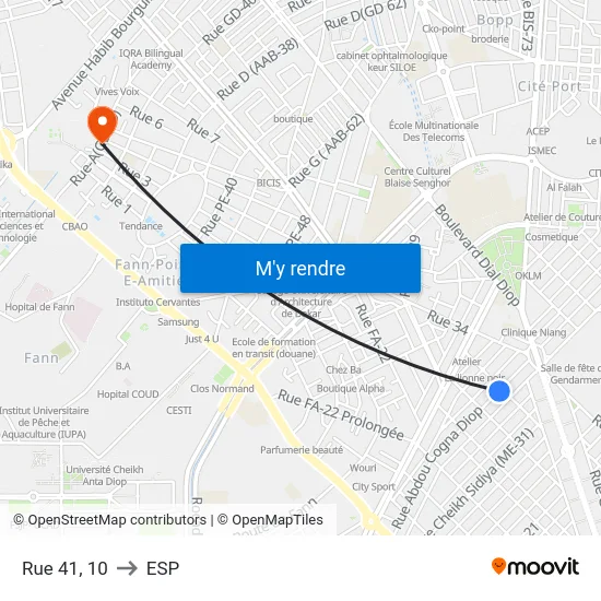 Rue 41, 10 to ESP map