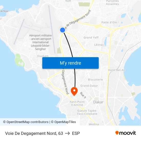 Voie De Degagement Nord, 63 to ESP map