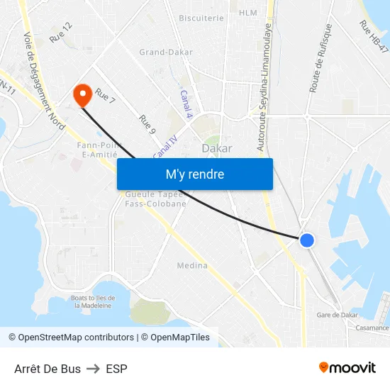 Arrêt De Bus to ESP map