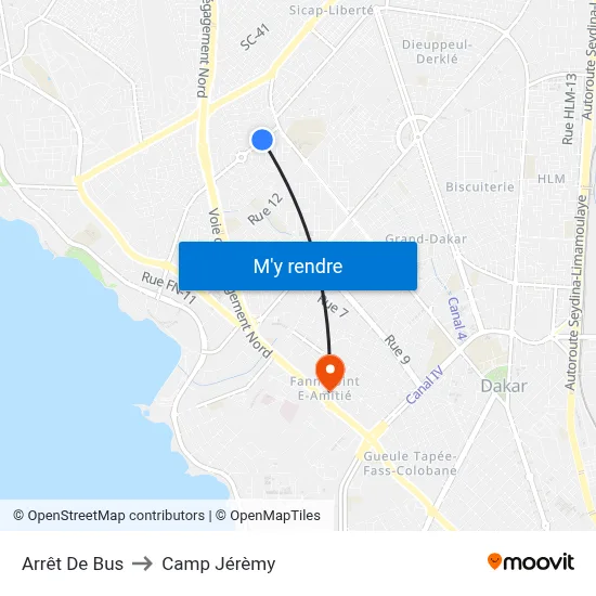 Arrêt De Bus to Camp Jérèmy map