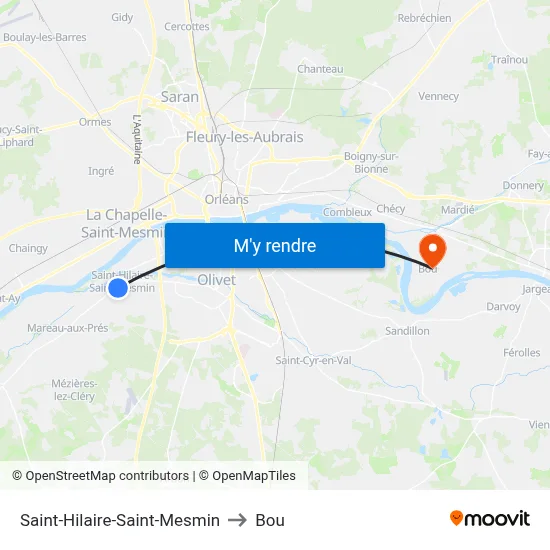 Saint-Hilaire-Saint-Mesmin to Bou map