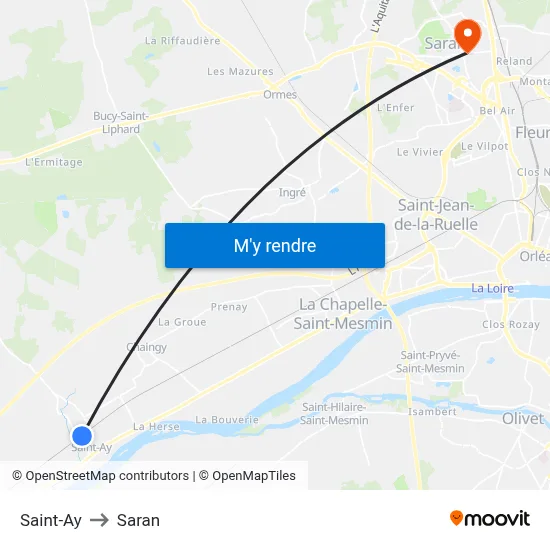 Saint-Ay to Saran map