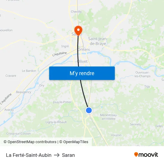 La Ferté-Saint-Aubin to Saran map