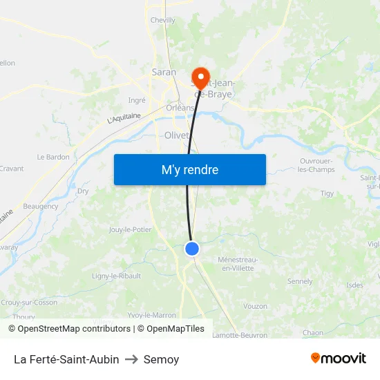 La Ferté-Saint-Aubin to Semoy map