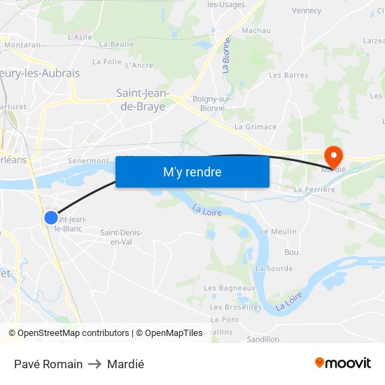 Pavé Romain to Mardié map