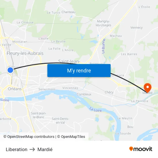Libération-Interives to Mardié map