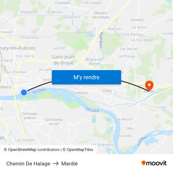 Chemin De Halage to Mardié map