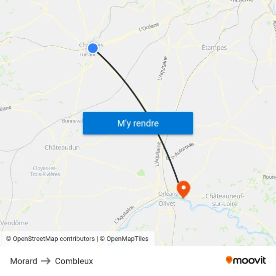 Morard to Combleux map