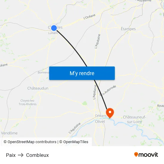 Paix to Combleux map