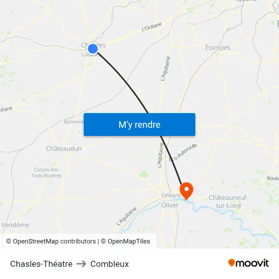 Chasles-Théatre to Combleux map