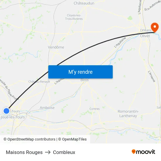 Maisons Rouges to Combleux map