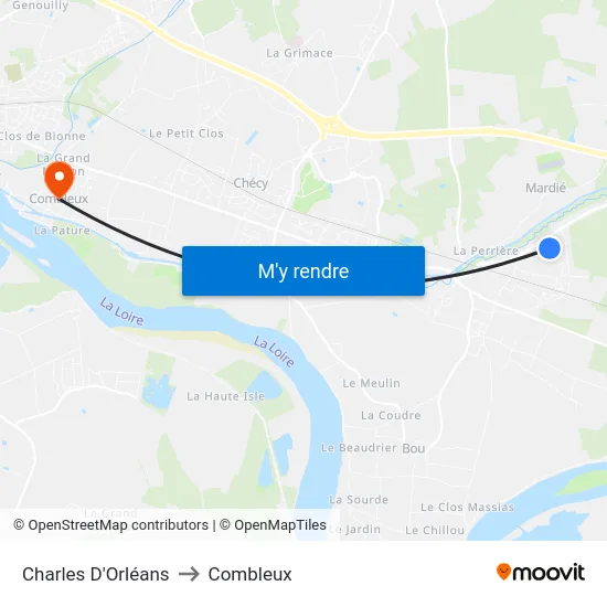 Charles D'Orléans to Combleux map