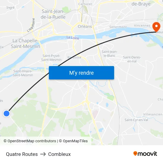 Quatre Routes to Combleux map