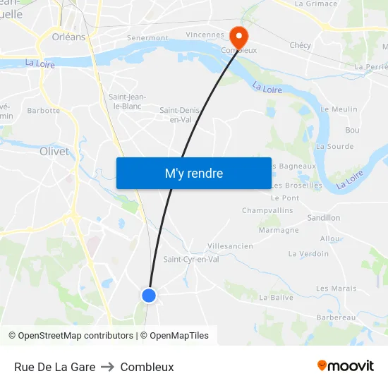 Rue De La Gare to Combleux map