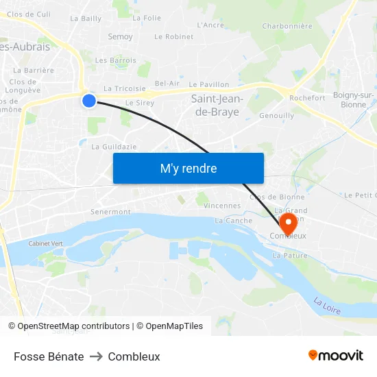 Fosse Bénate to Combleux map