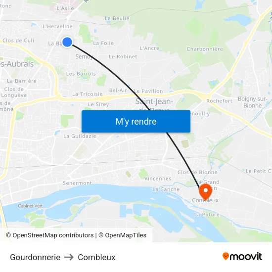 Gourdonnerie to Combleux map