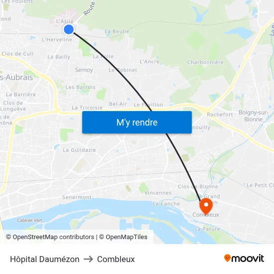 Hôpital Daumézon to Combleux map