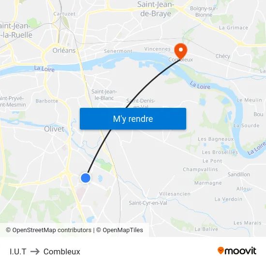 I.U.T to Combleux map