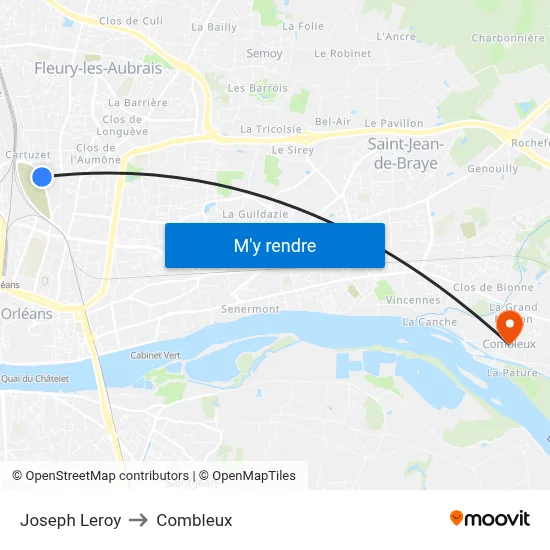 Joseph Leroy to Combleux map