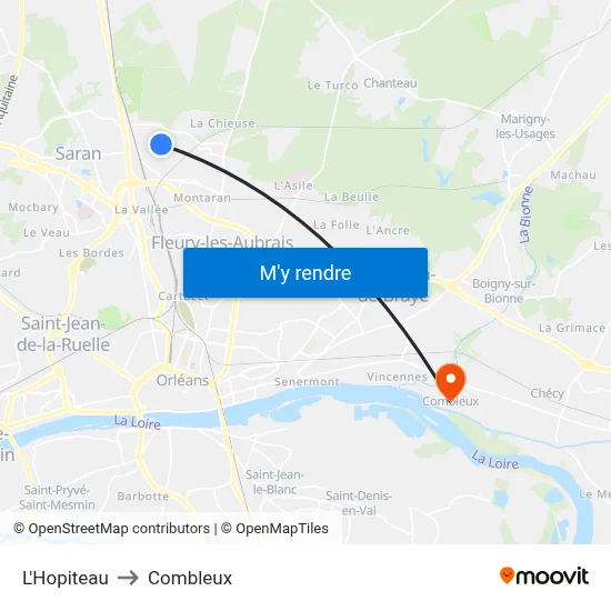 L'Hopiteau to Combleux map
